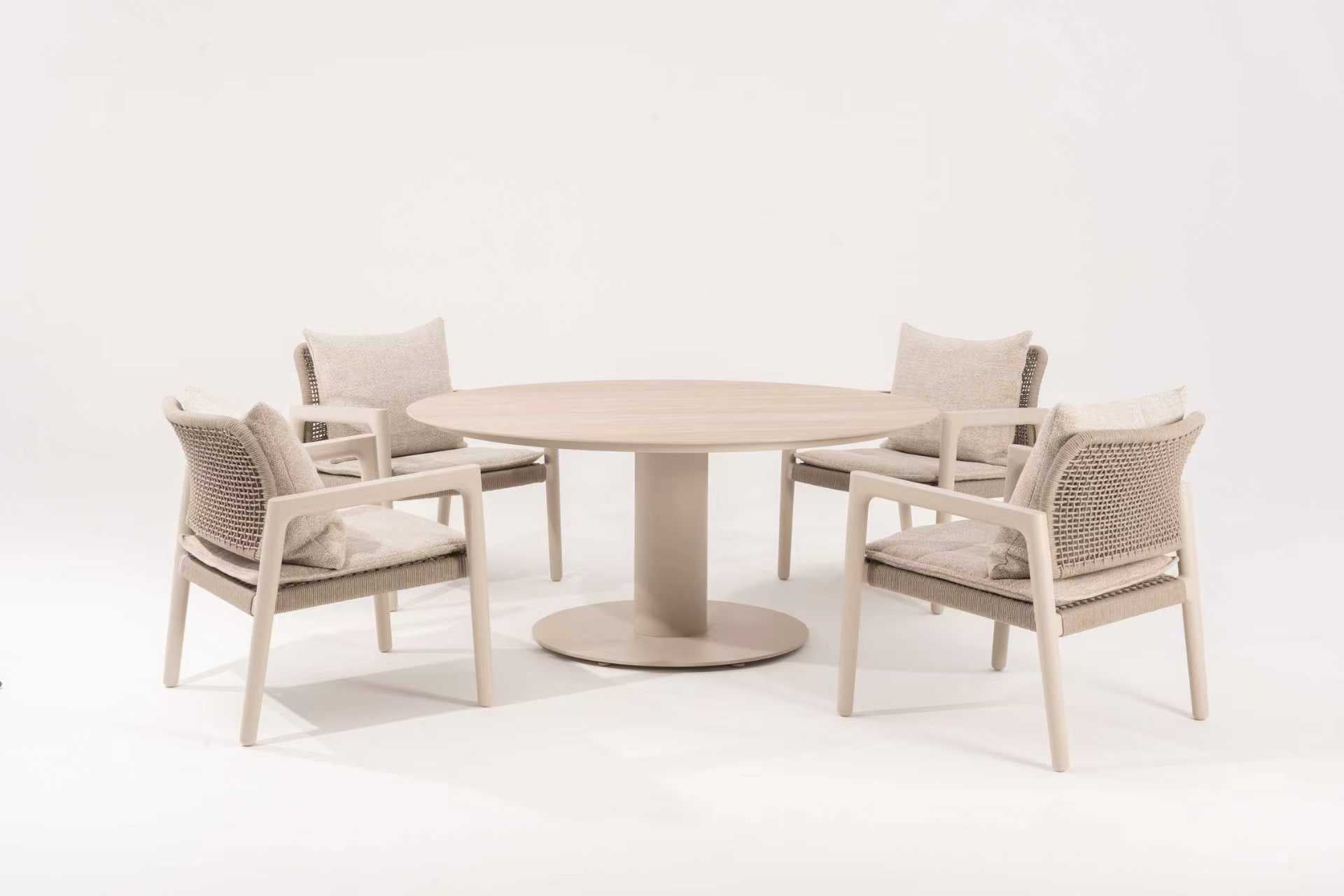 PEBL Tolo Outdoor Low Dining Table - Aluminium / Ceramic