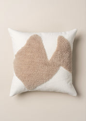 Saarde Abstract Square Cushion | Ecru