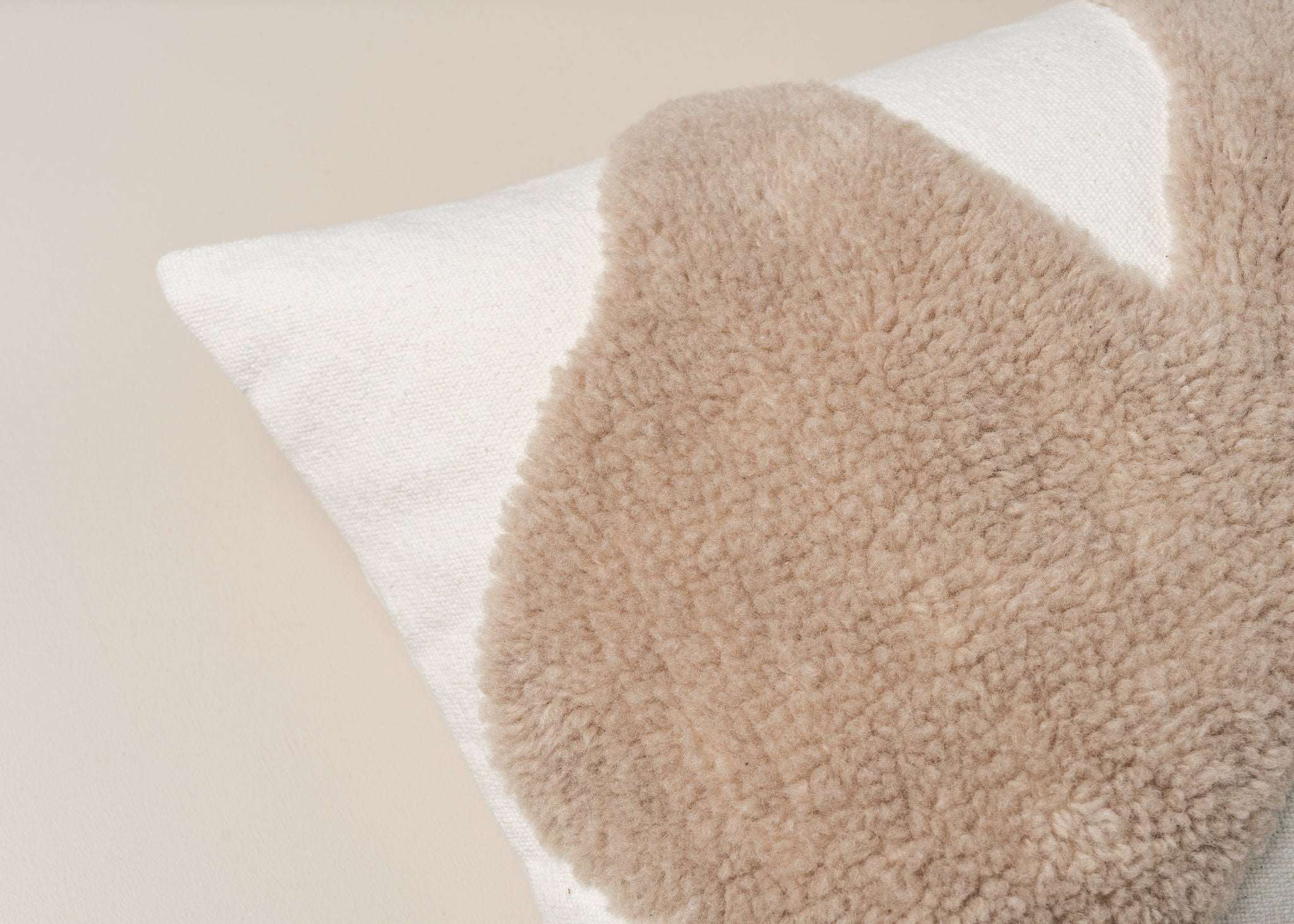 Saarde Abstract Square Cushion | Ecru