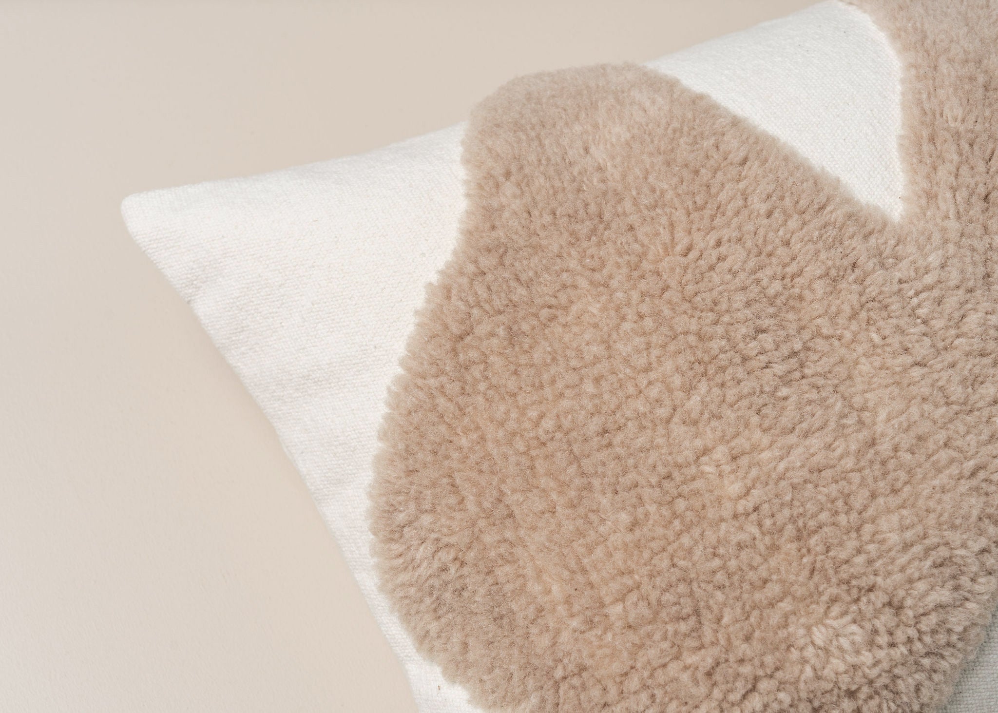 Saarde Abstract Square Cushion | Ecru