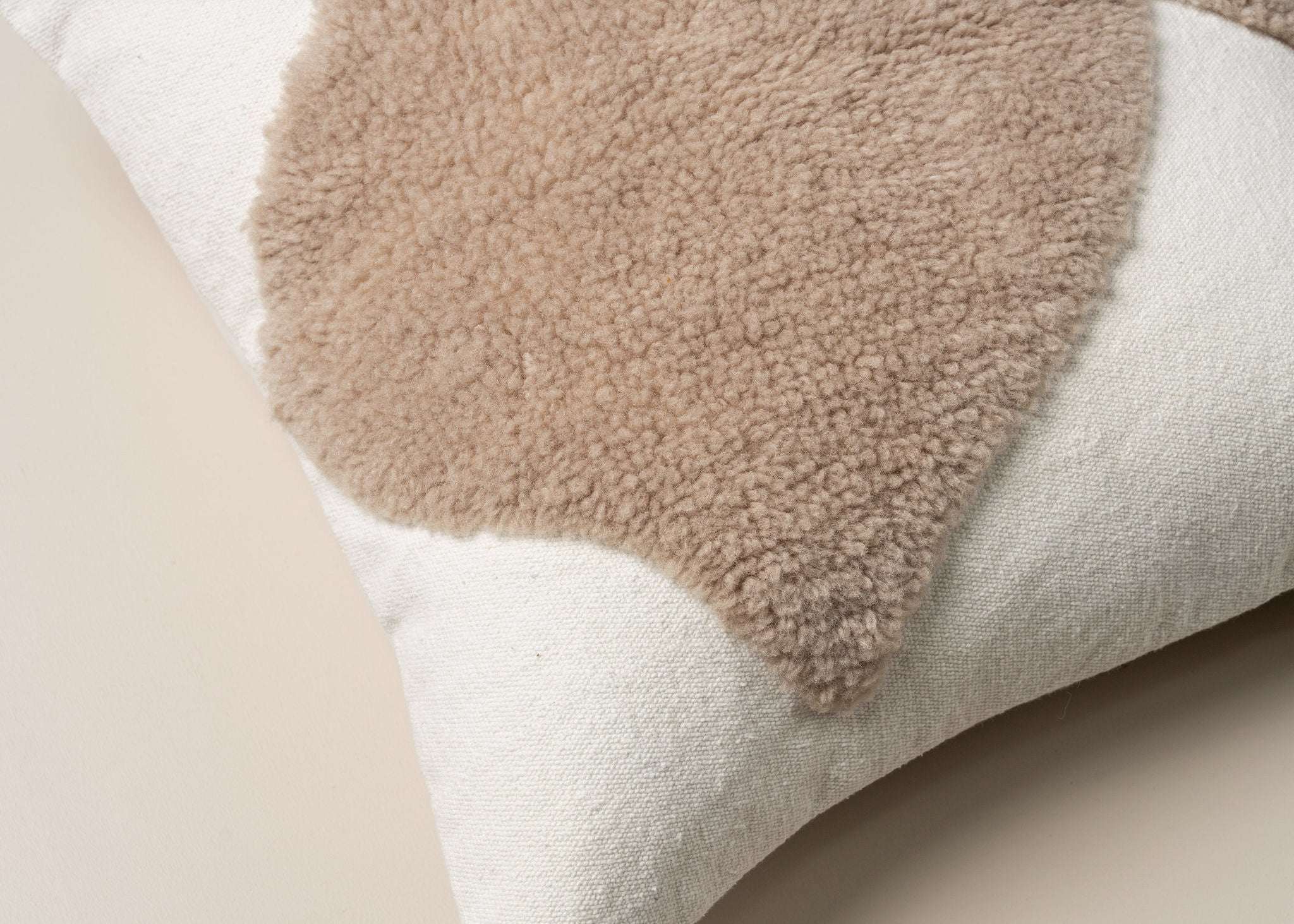 Saarde Abstract Square Cushion | Ecru