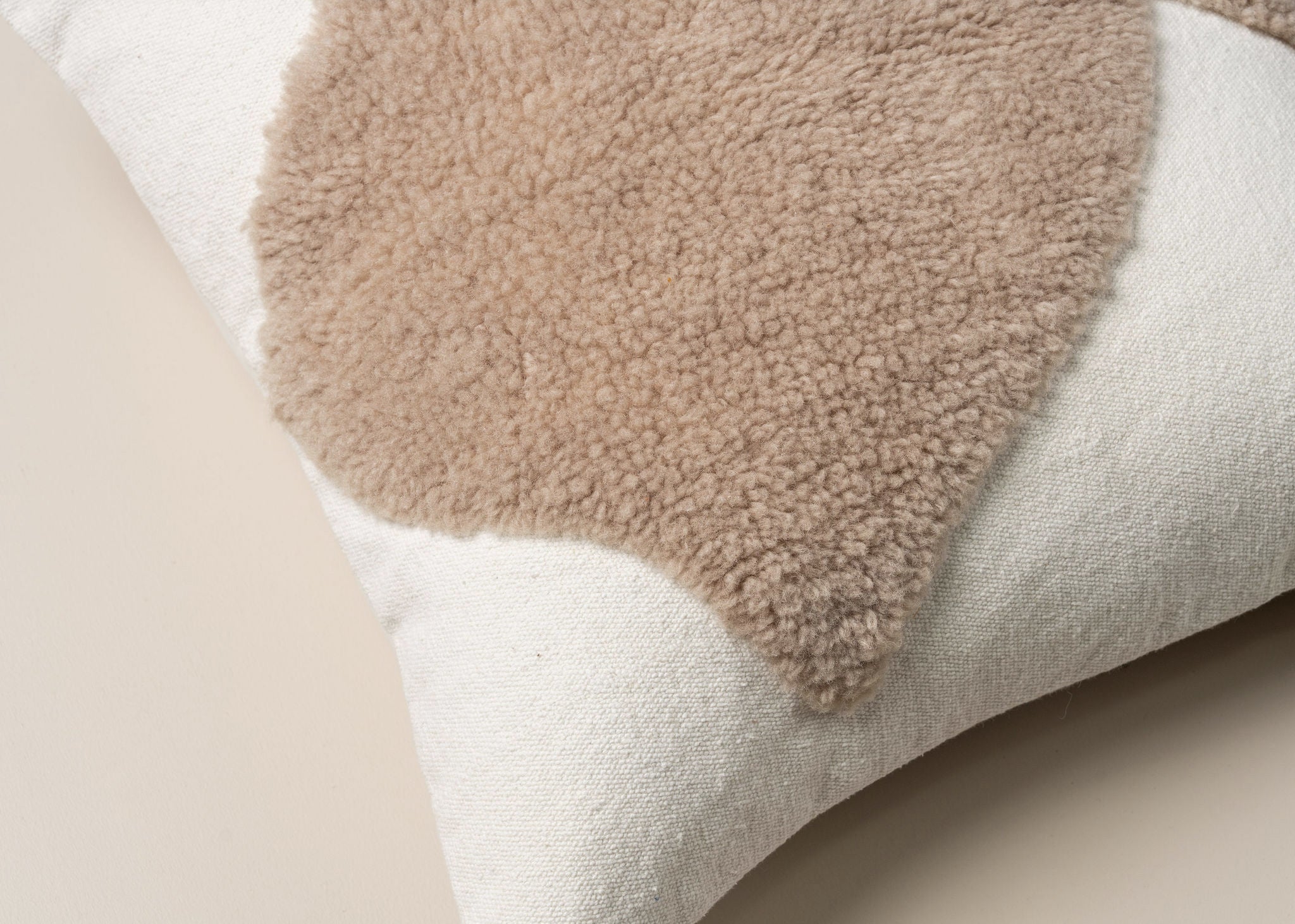 Saarde Abstract Square Cushion | Ecru