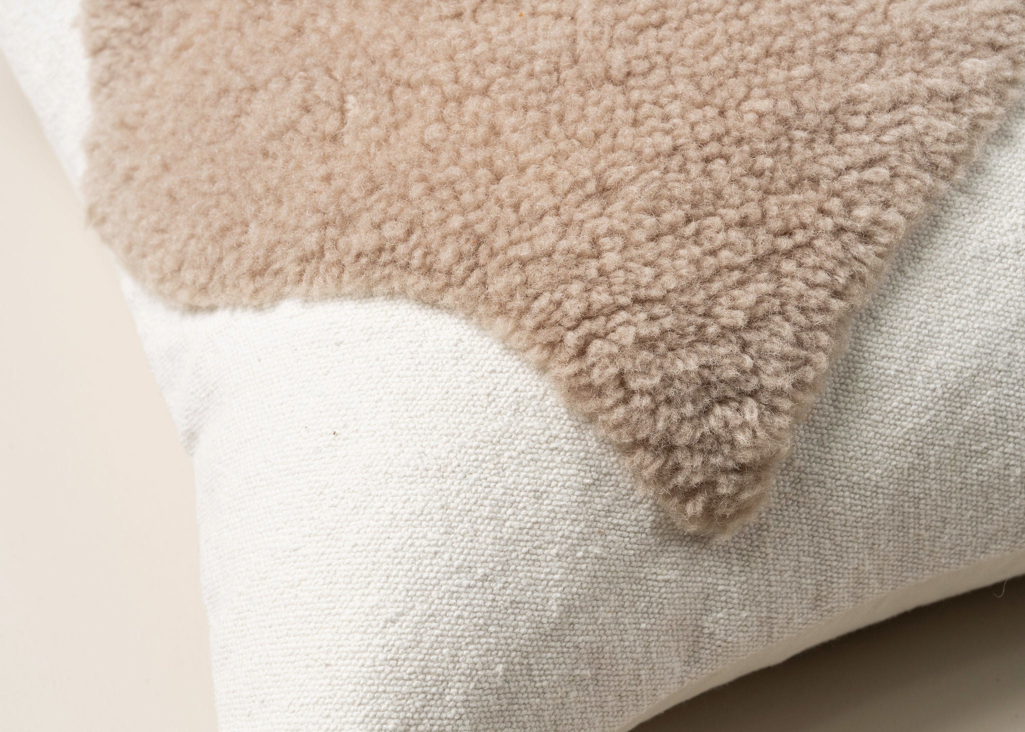 Saarde Abstract Square Cushion | Ecru