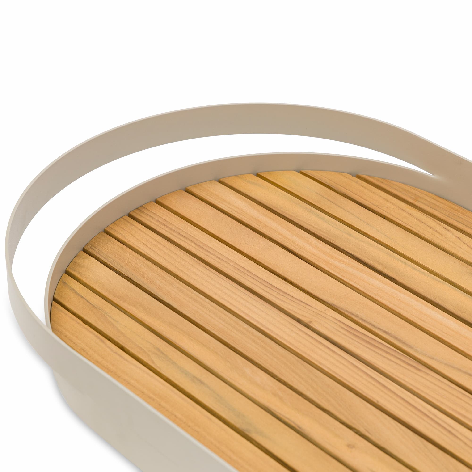 PEBL Cloud Outdoor Tray (Teak & Aluminium)