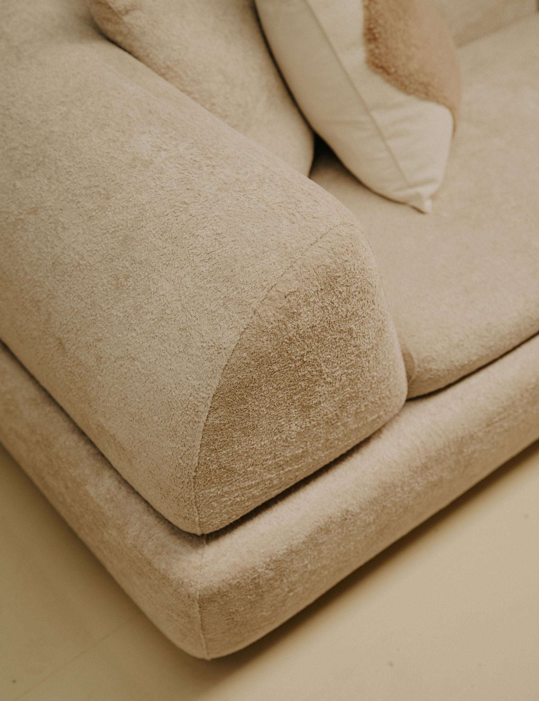 Modular Sofa Bed — Soft Olive Bouclé