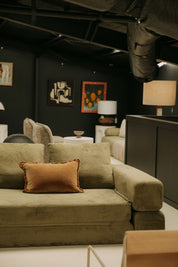 Modular Sofa Bed — Soft Olive Bouclé