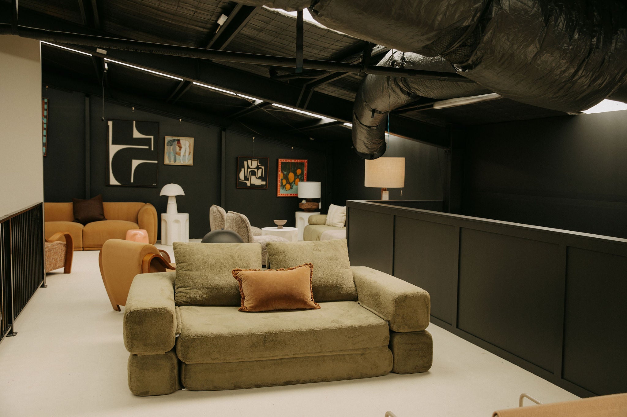 Modular Sofa Bed — Soft Olive Bouclé