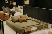 Modular Sofa Bed — Soft Olive Bouclé