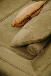 Modular Sofa Bed — Soft Olive Bouclé