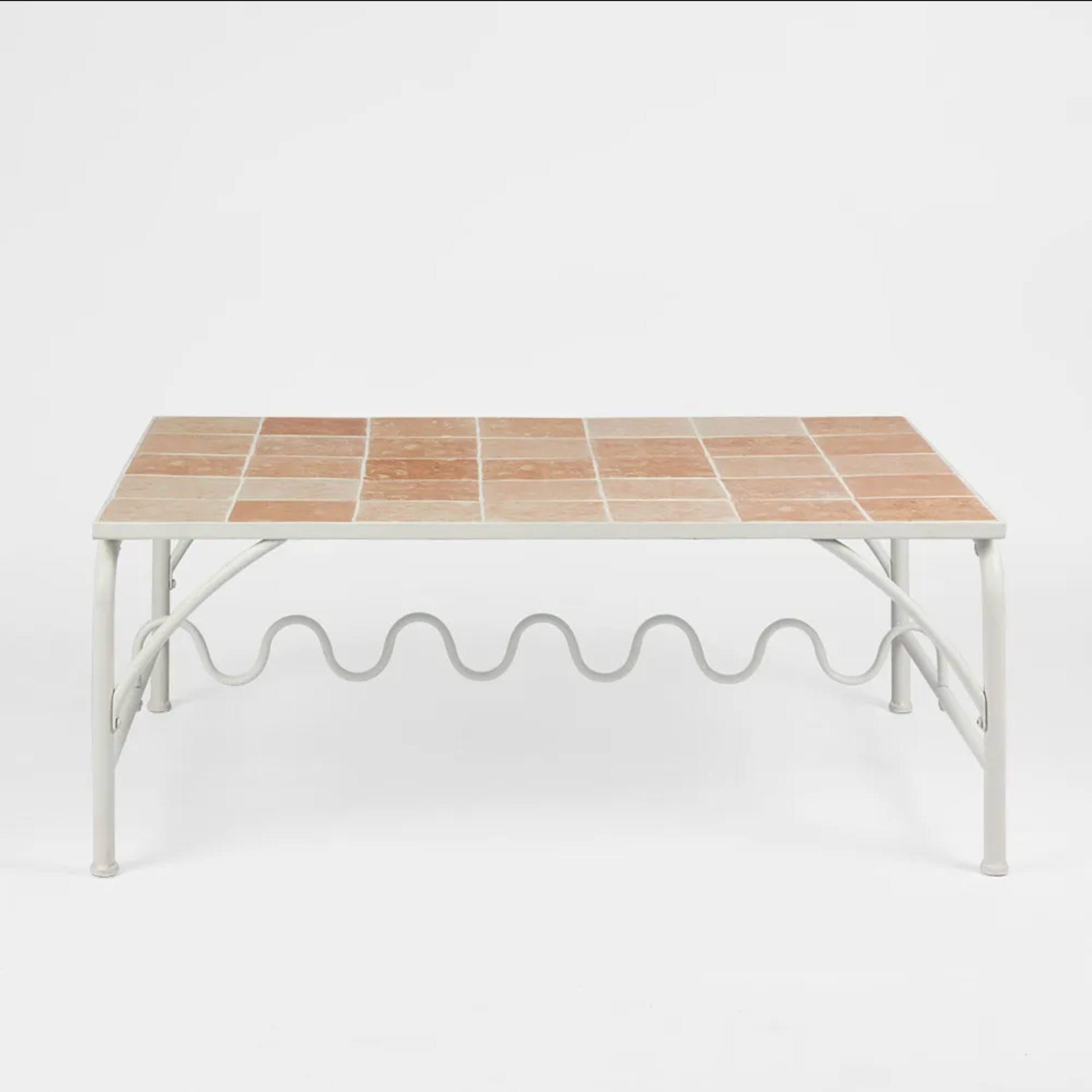 Wira Coffee Table Outdoor Iron White with tiled top