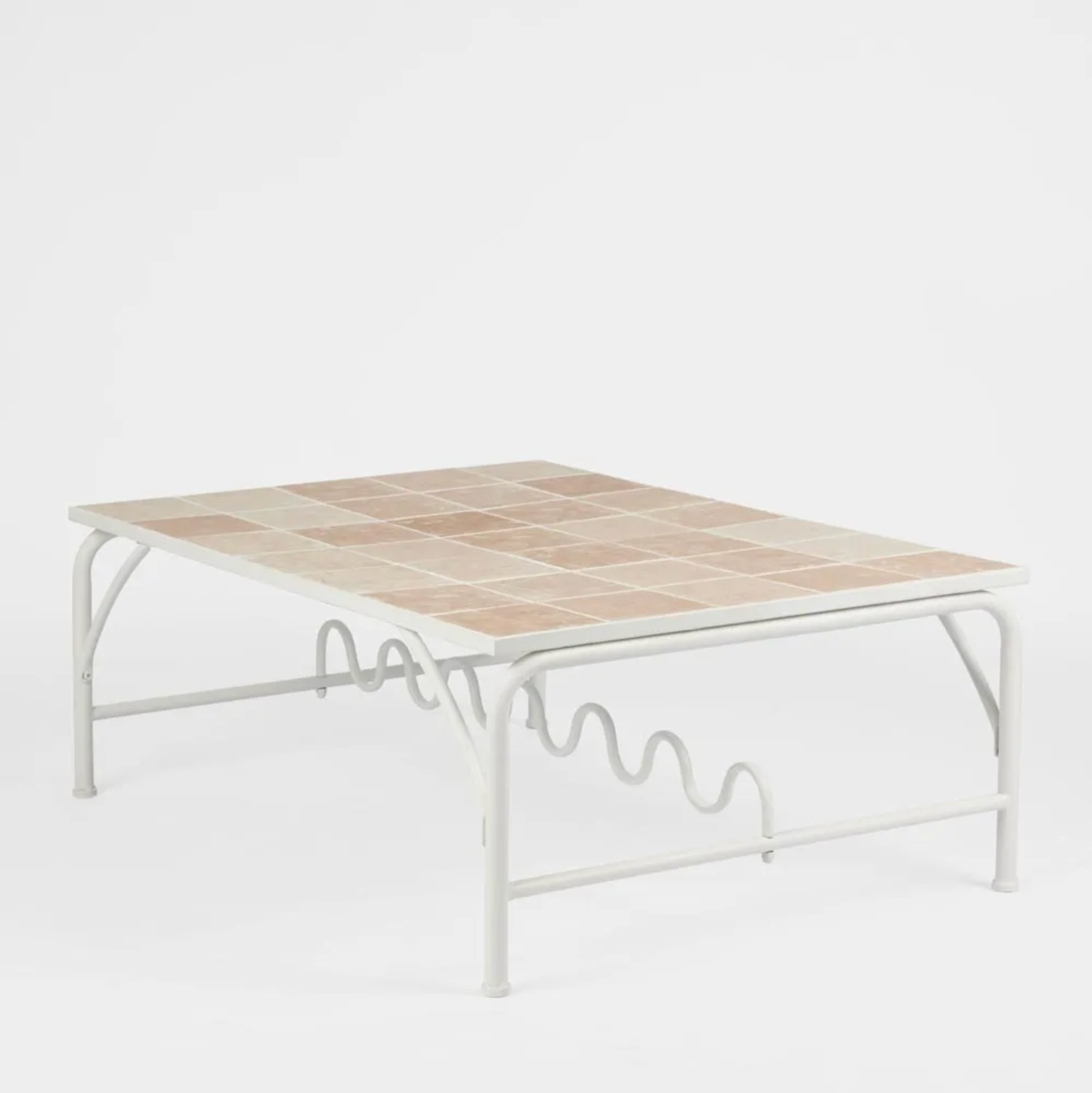 Wira Coffee Table Outdoor Iron White with tiled top