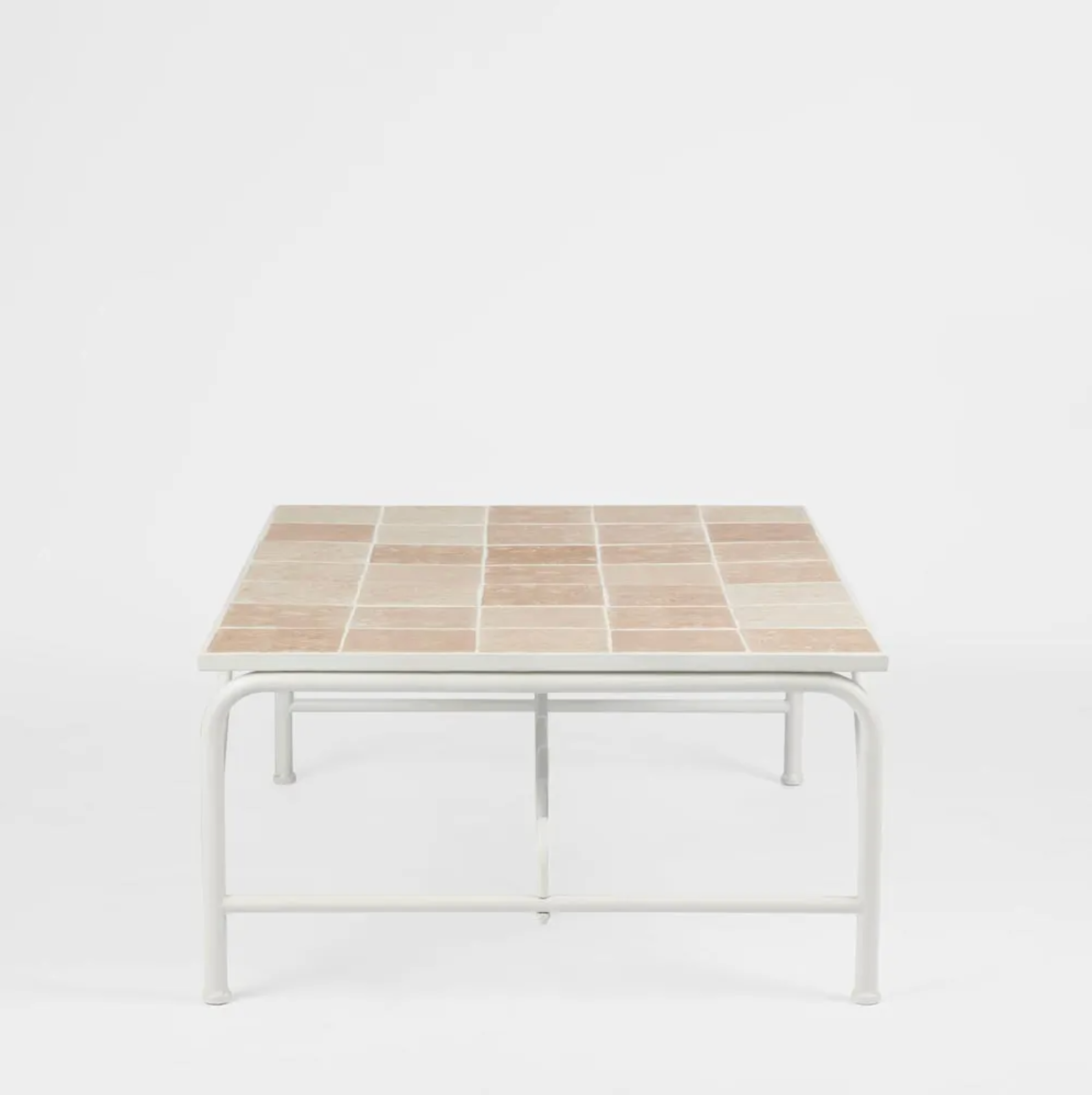 Wira Coffee Table Outdoor Iron White with tiled top