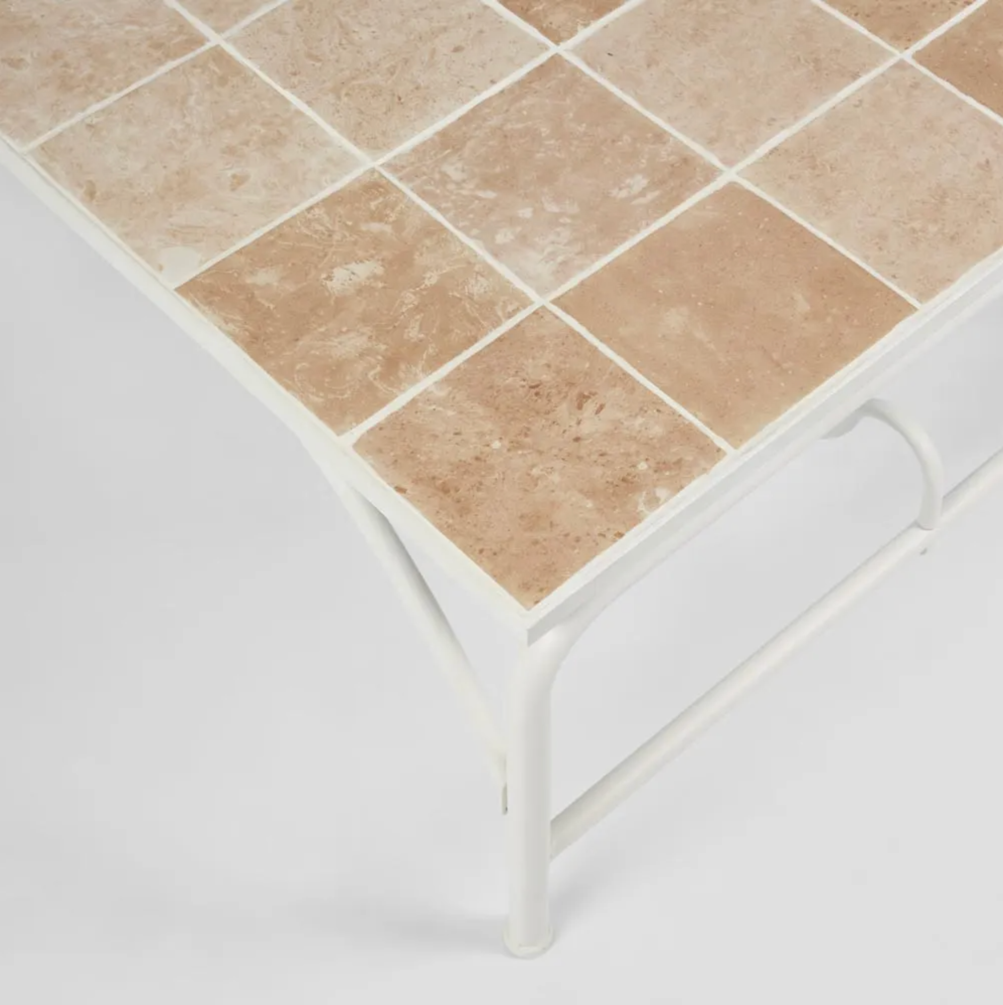 Wira Coffee Table Outdoor Iron White with tiled top