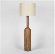 Timber Floor Lamp with Natural Shade