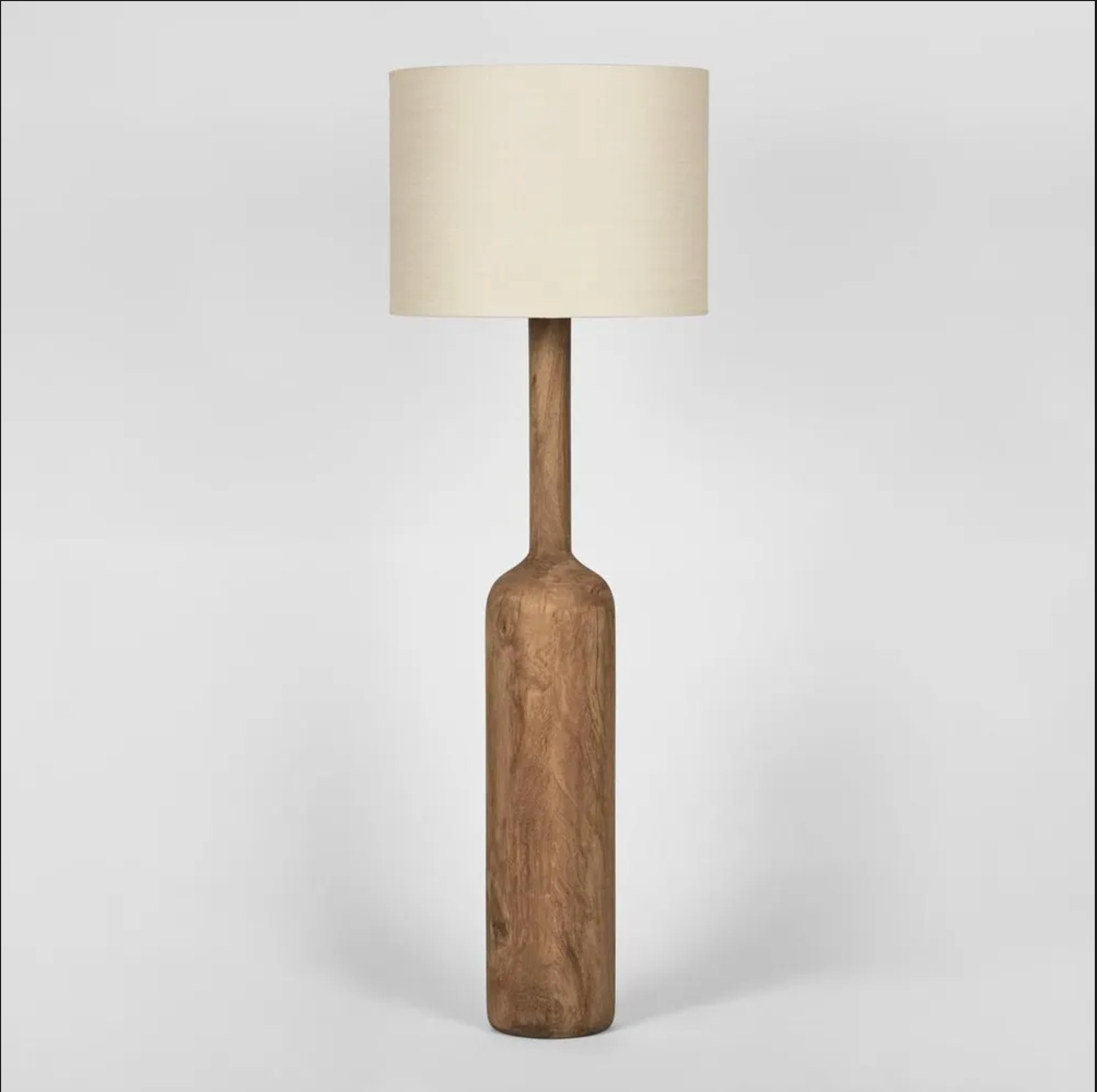 Timber Floor Lamp with Natural Shade