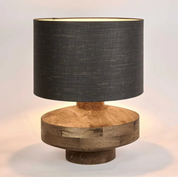 Timber Table Lamp Large Black Shade