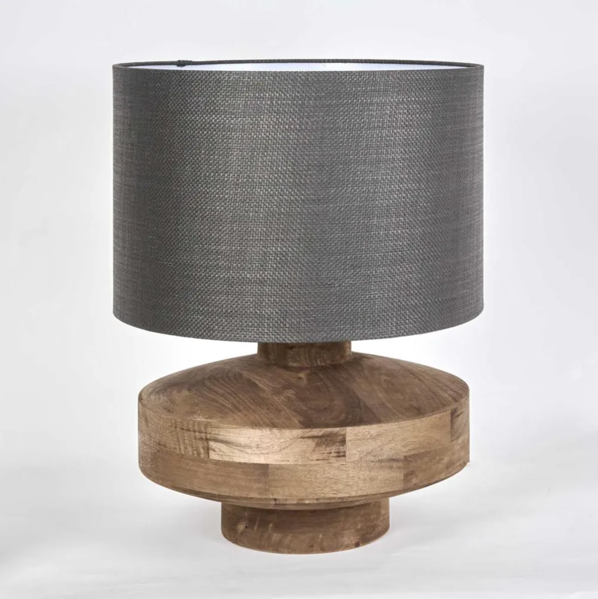 Timber Table Lamp Large Black Shade