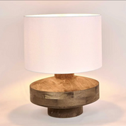 Timber Table Lamp - White Shade
