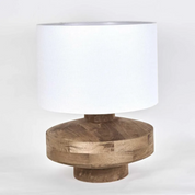 Timber Table Lamp - White Shade