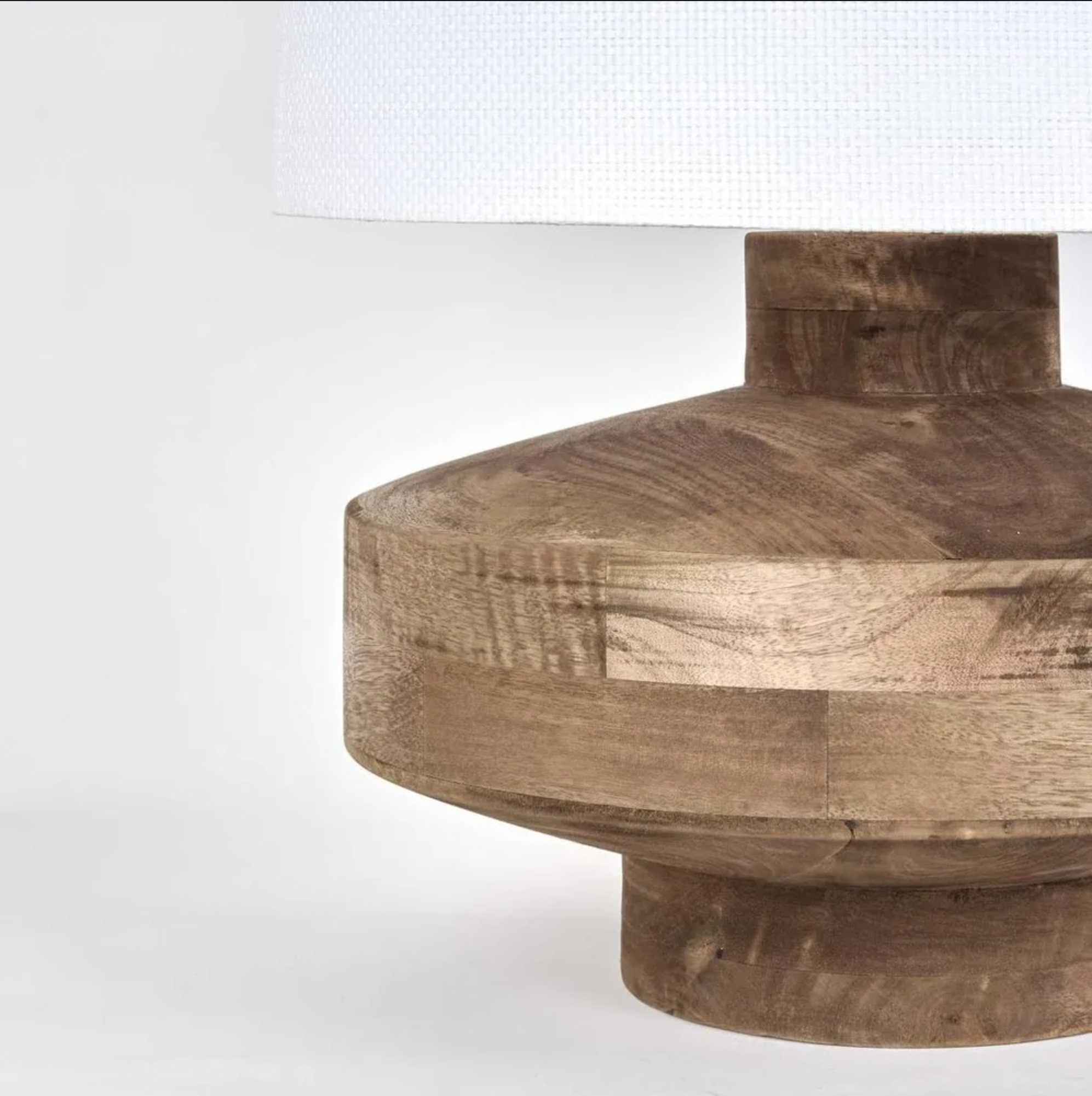 Timber Table Lamp - White Shade