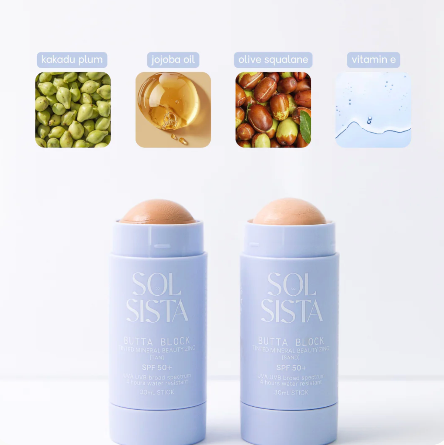 Sol Sista Collective Butta Block™️ Mineral Tinted SPF50+ Sunscreen Balm - MEDIUM TAN