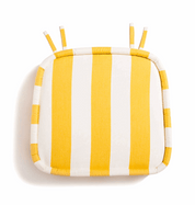 Business & Pleasure The Al Fresco Dining Chair Cushion - Crew Mimosa Yellow Stripe