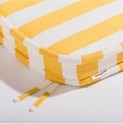Business & Pleasure The Al Fresco Dining Chair Cushion - Crew Mimosa Yellow Stripe