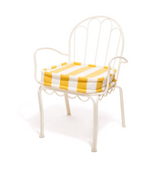 Business & Pleasure The Al Fresco Dining Chair Cushion - Crew Mimosa Yellow Stripe
