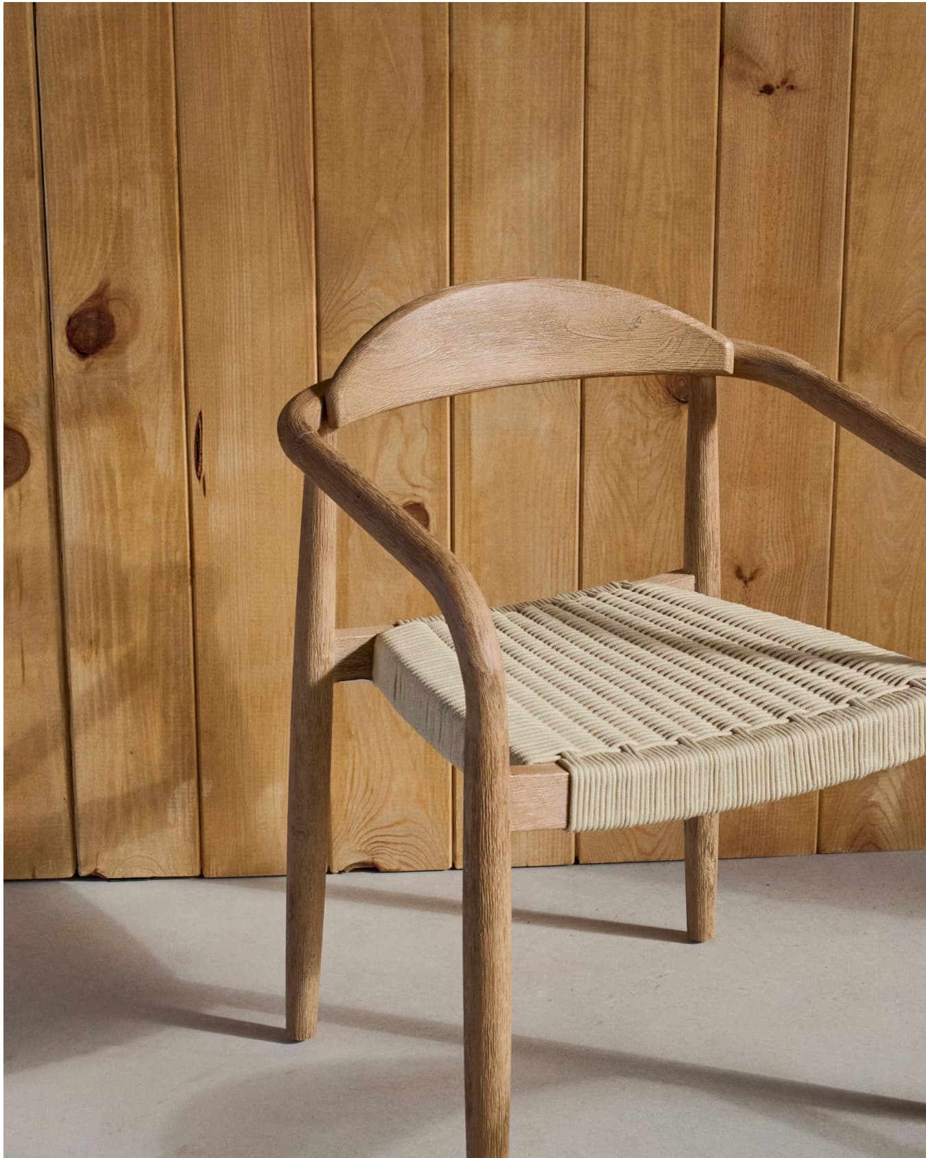 Nara Acacia Outdoor Dining Chair - Ecru Rope