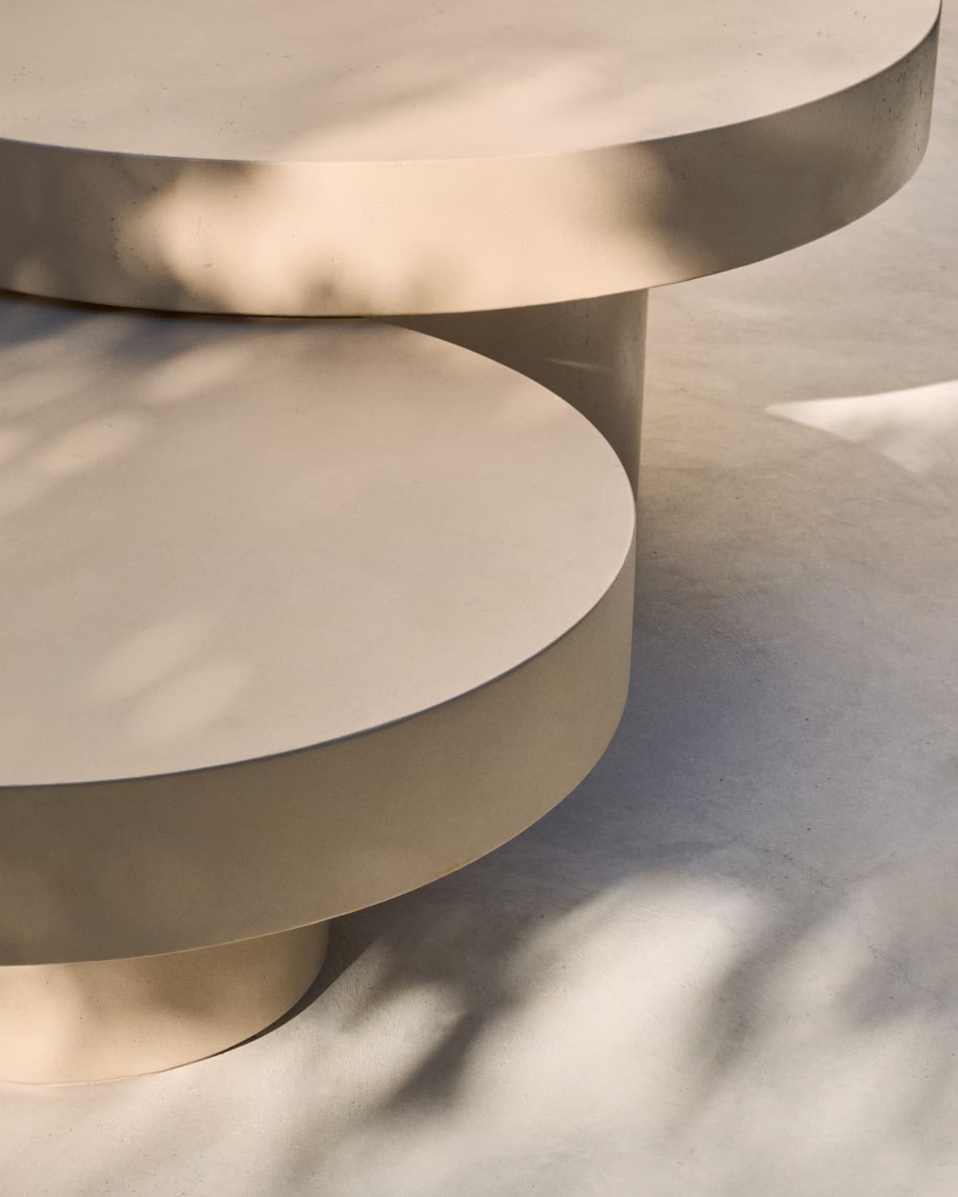 Avala Cement Round Coffee Table - Beige