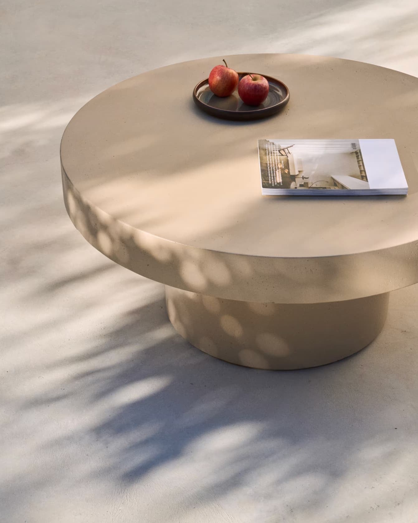 Avala Cement Round Coffee Table - Beige