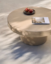 Avala Cement Round Coffee Table - Beige