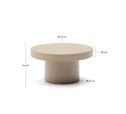 Avala Cement Round Coffee Table - Beige