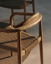 Nara Outdoor Dining Chair - Natural Acacia & Beige Rope