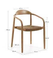 Nara Outdoor Dining Chair - Natural Acacia & Beige Rope