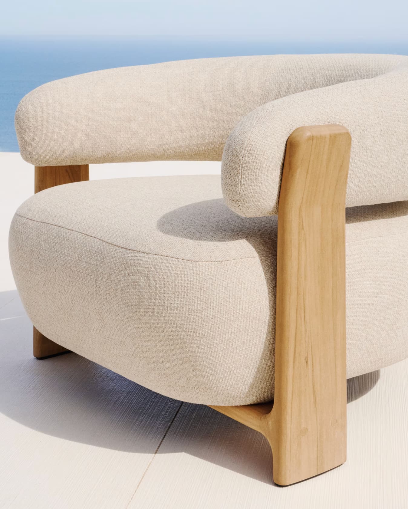 Harbour Outdoor Armchair - Natural Teak & Beige