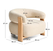 Harbour Outdoor Armchair - Natural Teak & Beige