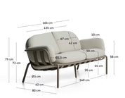 Riverstone Outdoor 2 Seater Sofa - Taupe + Beige