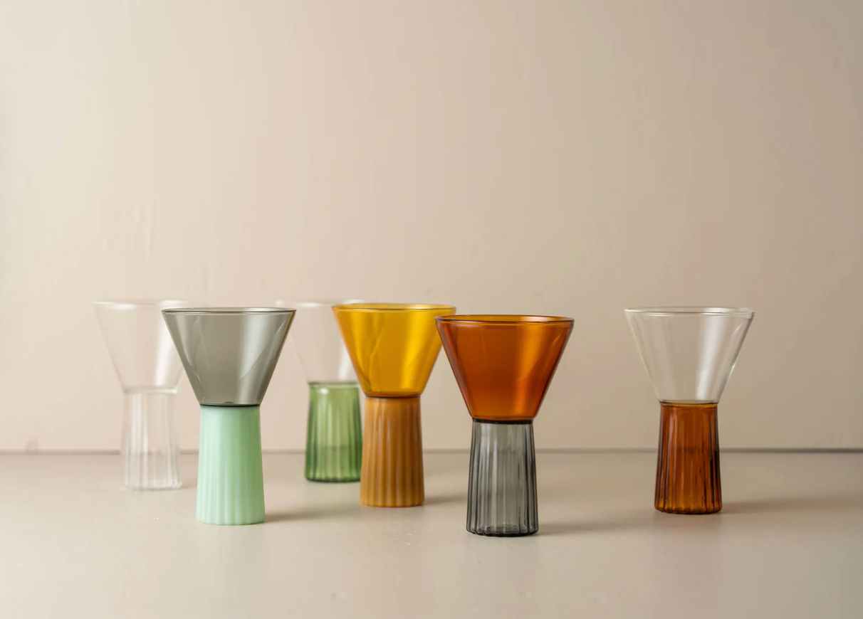 Saarde Kairos Wine Glass | Clear/green