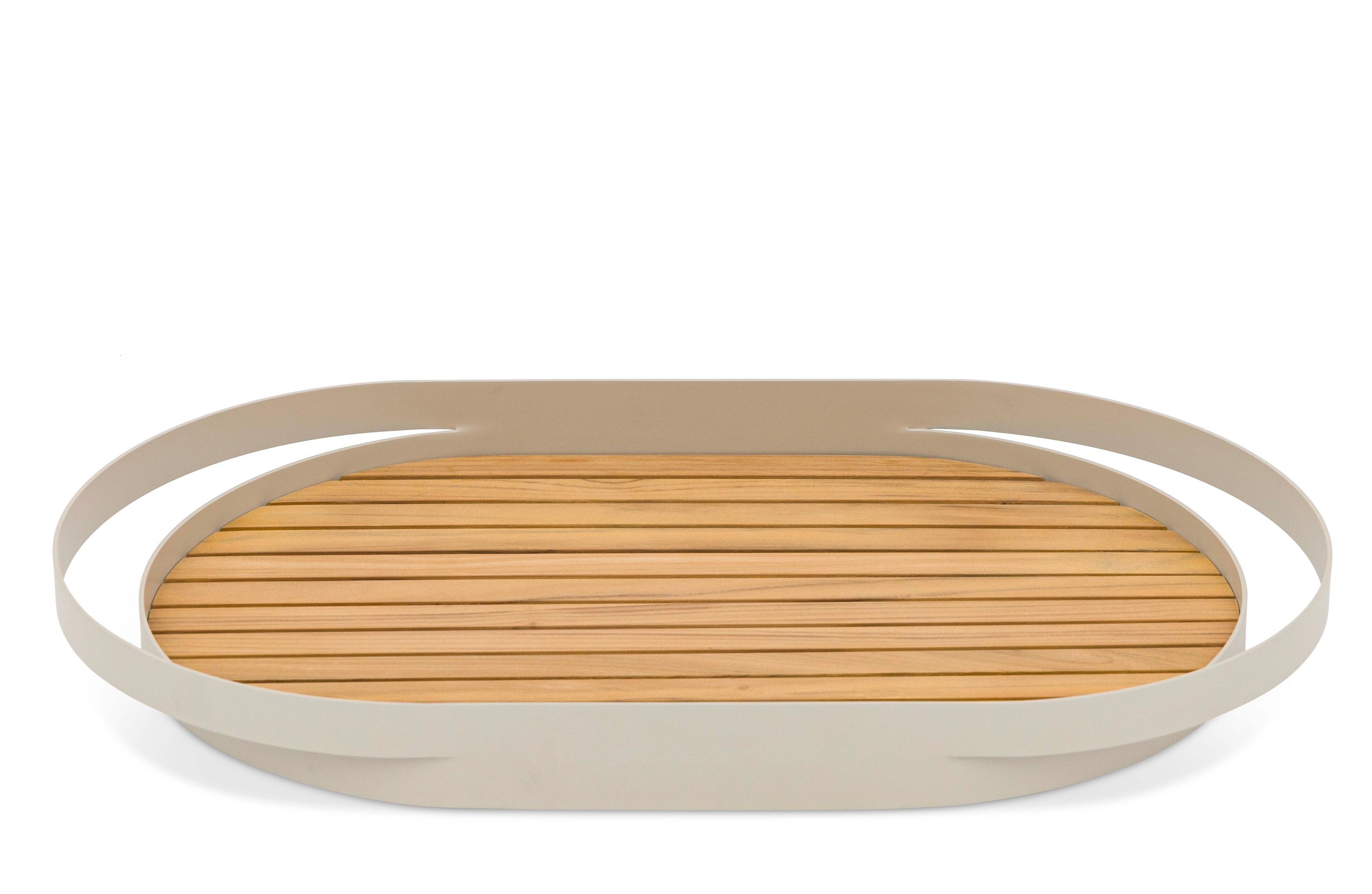 PEBL Cloud Outdoor Tray (Teak & Aluminium)