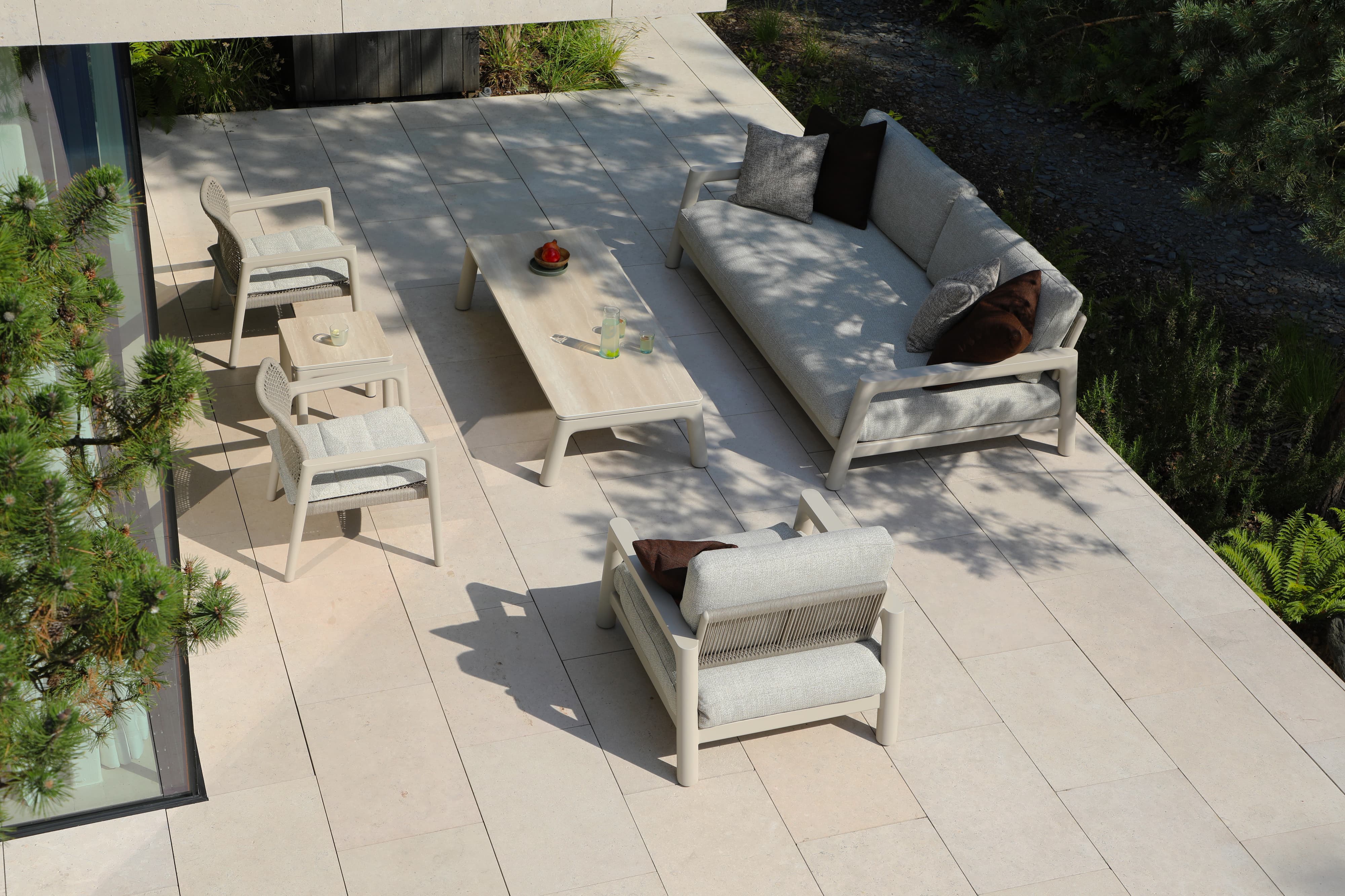 PEBL - Tolo 3 Seater Outdoor Sofa/Daybed - Aluminium