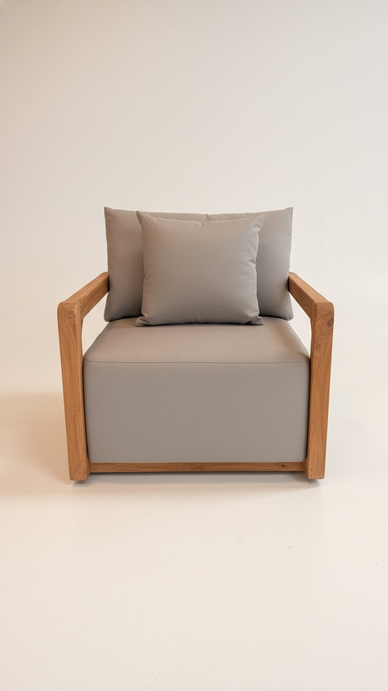 Teak Swivel Occasional Chair