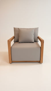 Teak Swivel Occasional Chair