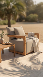 Teak Swivel Occasional Chair
