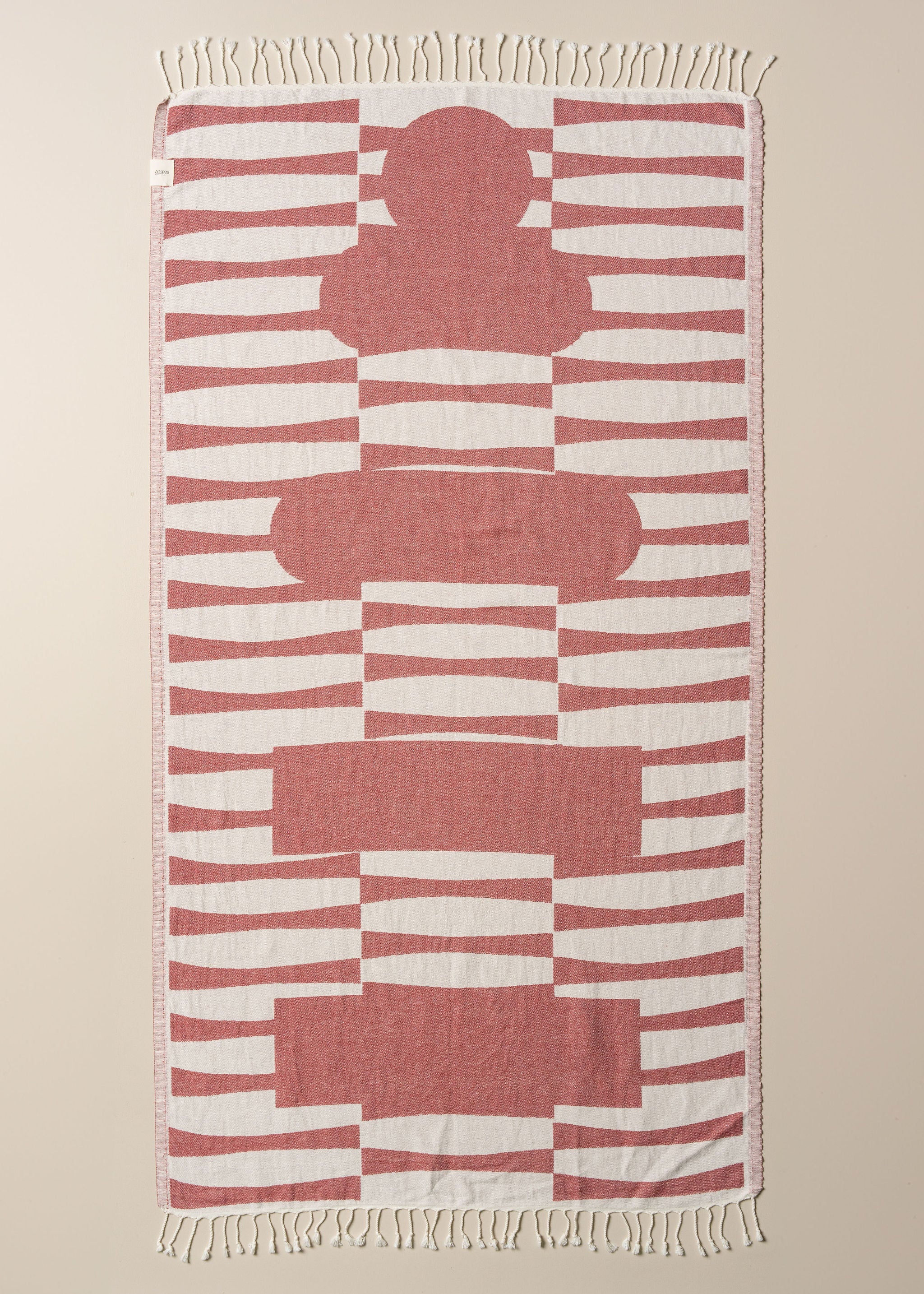 Saarde Totem Turkish Beach Towel | Burgundy
