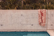 Saarde Totem Turkish Beach Towel | Burgundy