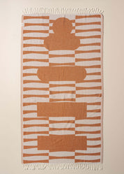 Saarde Totem Turkish Beach Towel | Terracotta