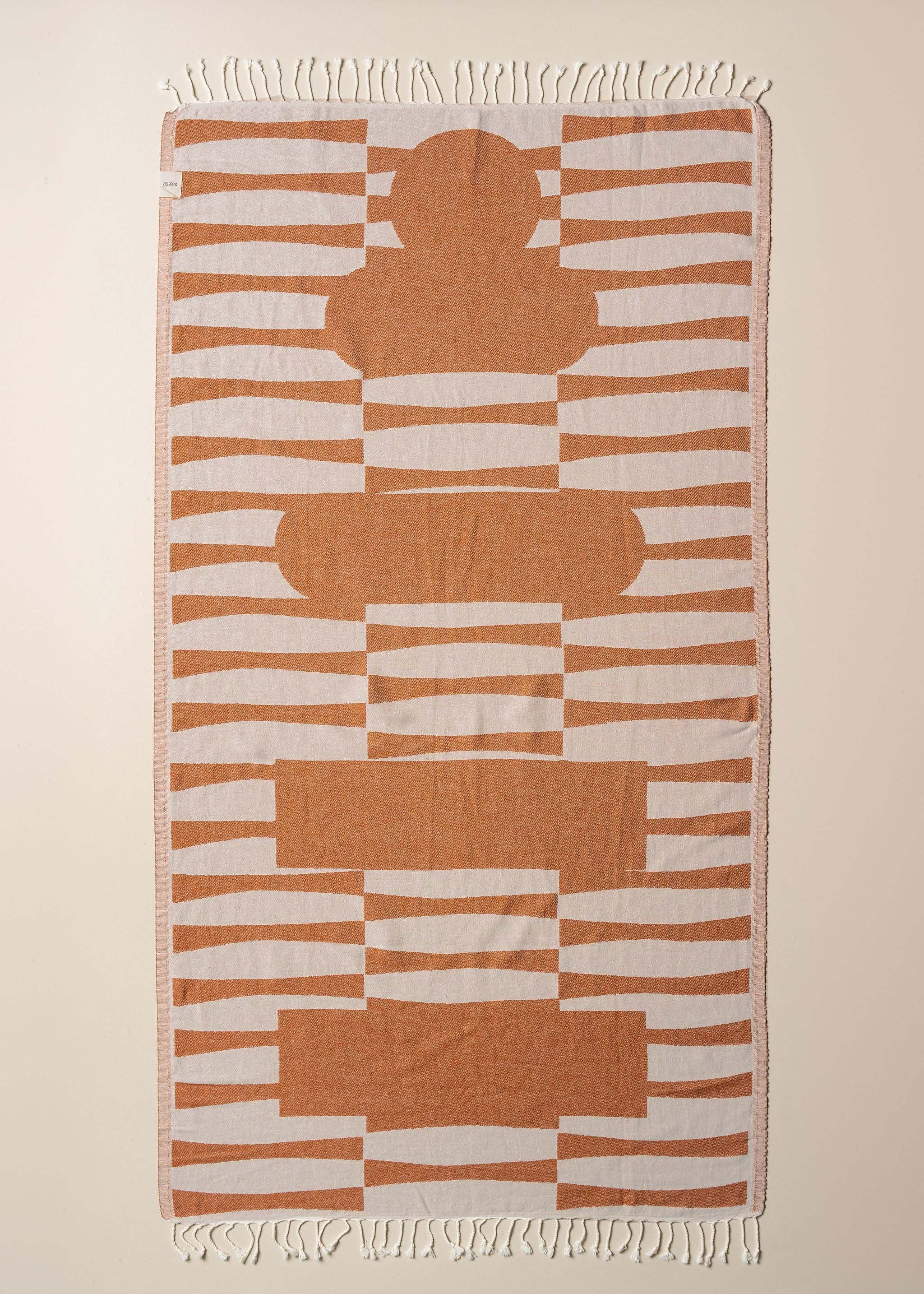 Saarde Totem Turkish Beach Towel | Terracotta