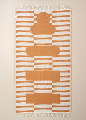 Saarde Totem Turkish Beach Towel | Terracotta