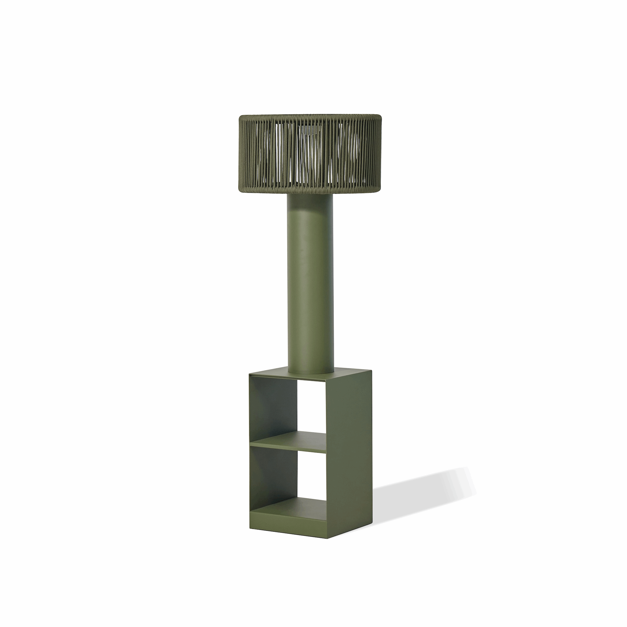 Palm Haus Outdoor Floor Lamp with Side Table – Solar Powered | Coastal Lighting